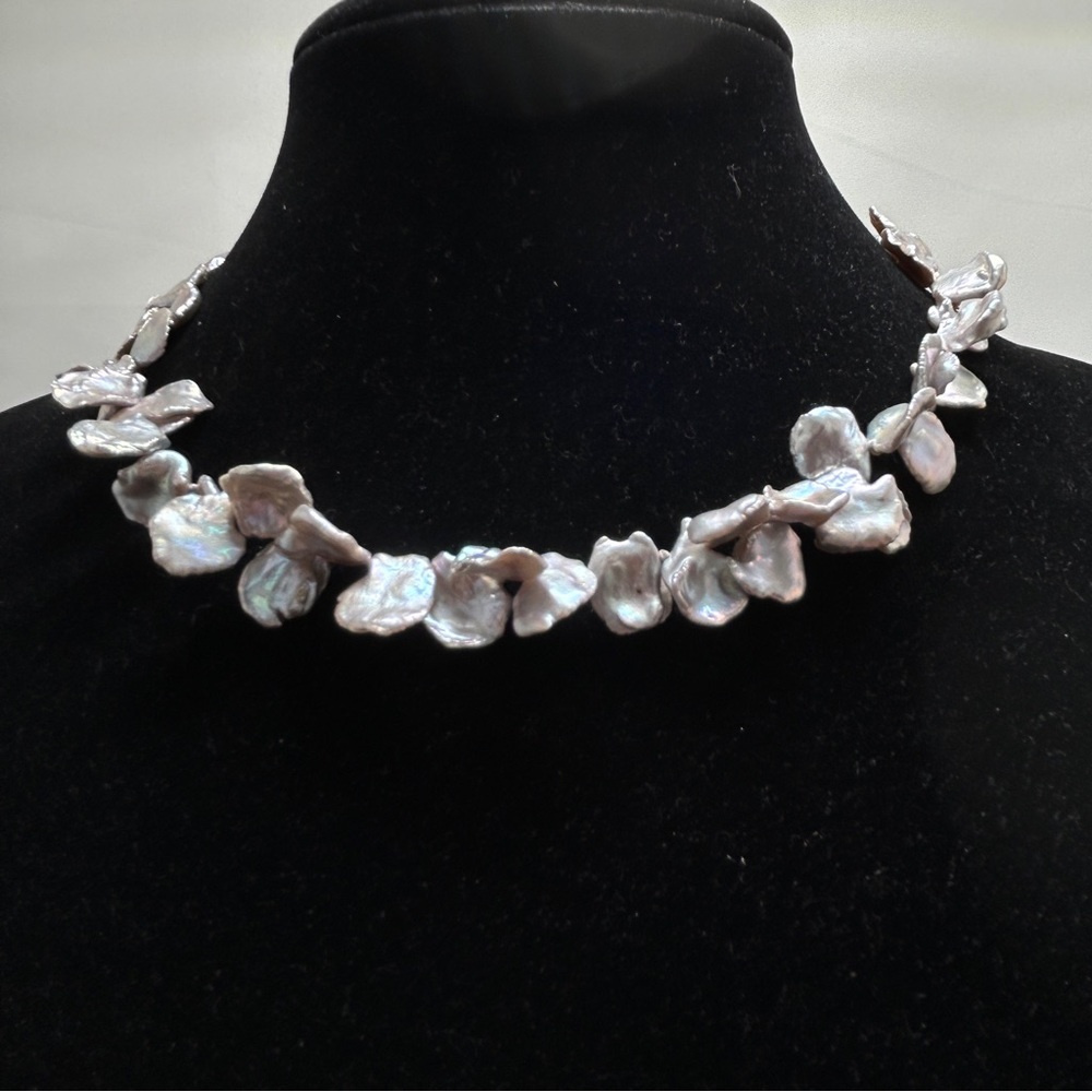 Sprig, Sterling Silver .925 And Cultured Pearl Short Necklace, NWT